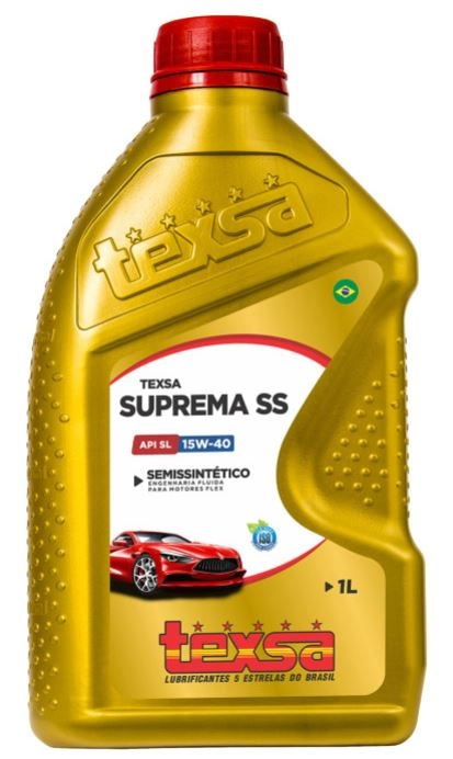 ÓLEO LUBRIFICANTE SEMISINTETICO TEXSA SUPREMA 15W40 API SL 1 LITRO OLEO MOTOR GASOLINA/ETANOL/FLEX/GNV