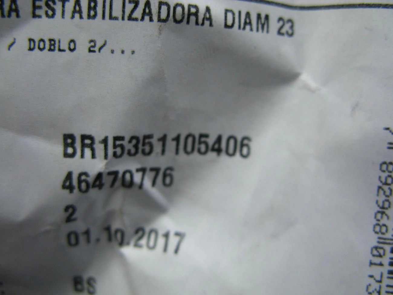 BUCHA BARRA ESTABILIZADORA SUSPENSÃO DIANTEIRA FURO 23MM ESTABILIZADOR DIANTEIRO FIAT PALIO WEEKEND 97/20 DOBLO 02/
